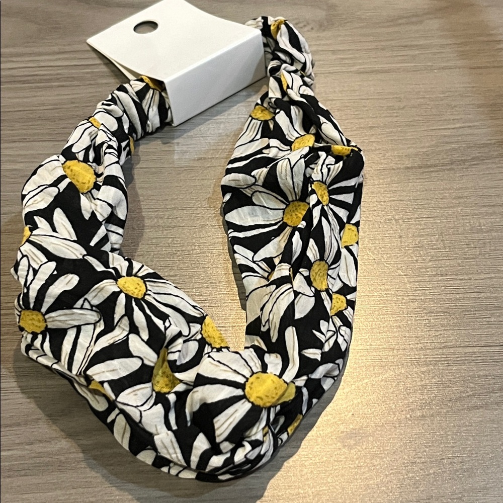 Floral Black, yellow,  and White Headband NEW